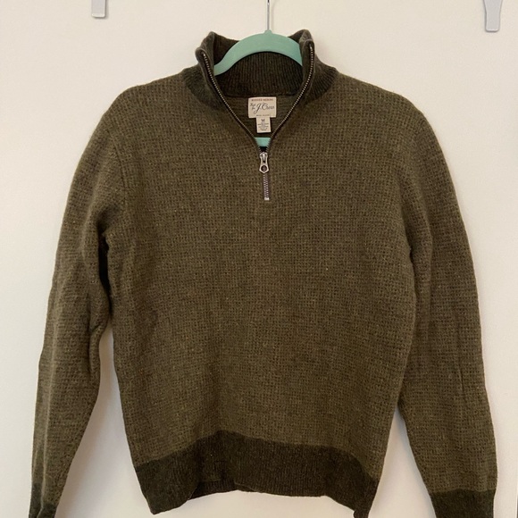 J. Crew Other - Olive J Crew Lambswool Quarter Zip Sweater M